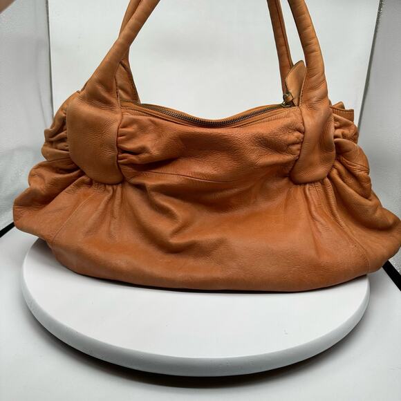 Rabeanco Large Camel Brown Hobo Bag Slouchy Unstructured Casual - Picture 1 of 9